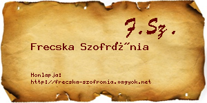 Frecska Szofrónia névjegykártya